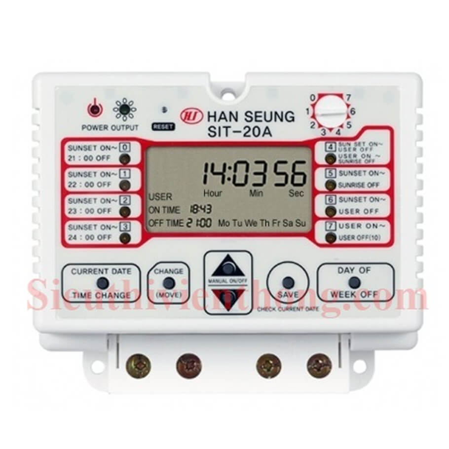 Công tắc hẹn thời gian kỹ thuật số cho chiếu sáng HAN SEUNG SIT-30